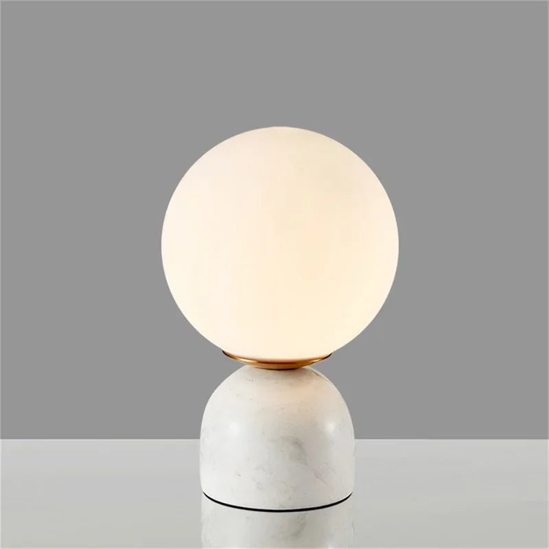 Marble Table Lamp: Modern Nordic Glass Light for Living Room, Bedroom, Study