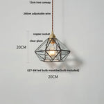 Glass LED Pendant Lamp: Handmade Japanese Style Adjustable Hanging Light Fixtures