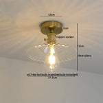 Amber Glass LED Ceiling Lights Modern Home Lighting Copper Socket