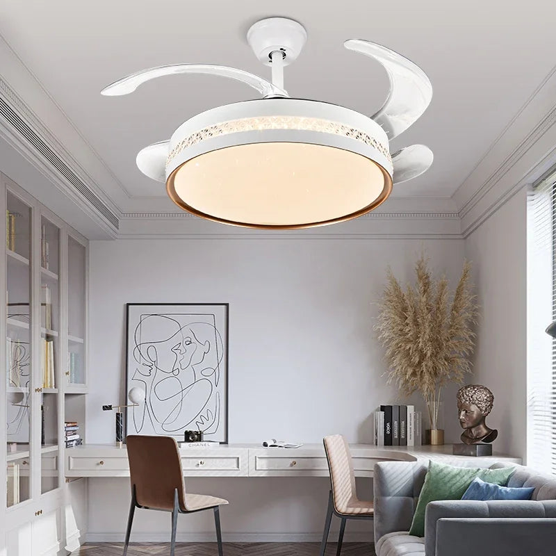 Modern Minimalist Integrated Ceiling Fan Lamp