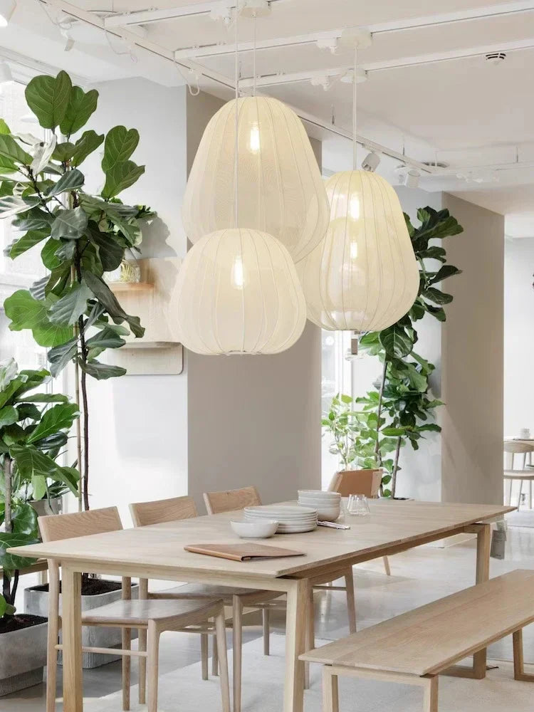 Nordic Fabric Chandelier Pendant Lights for Living Room Bedroom Stair Decor