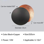 Rotatable Solar Eclipse LED Wall Lights in Black Gold Texture