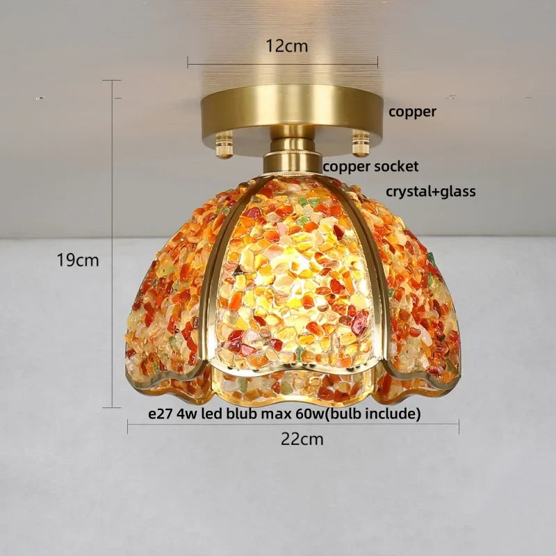 Column Glass Crystal Ceiling Light for Nordic Modern Home Decor