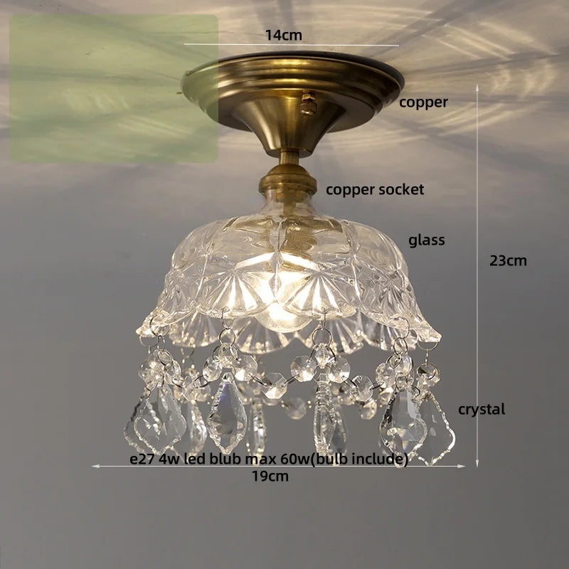 Luxury Crystal Glass LED Ceiling Light for Home Decor