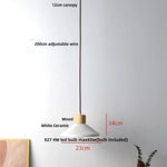 Wood & Ceramic LED Pendant Light for Kitchen Dining Room Decor