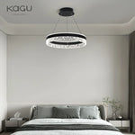 Crystal Rings LED Chandelier Black&White Frame
