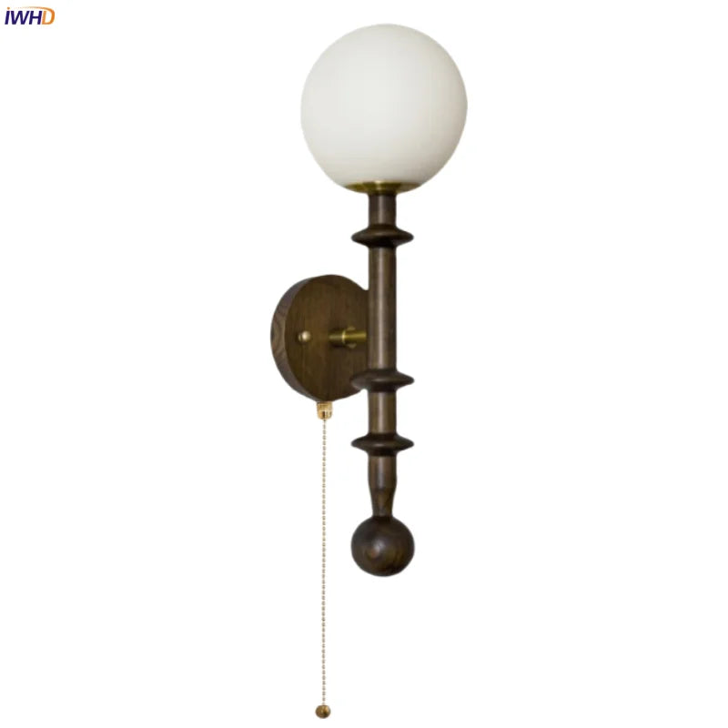 Afralia™ White Glass LED Wall Lamp French Vintage Living Room Bedroom Light