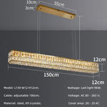 Crystal Steel LED Pendant Light | Modern Dining Room Hanging Lamp