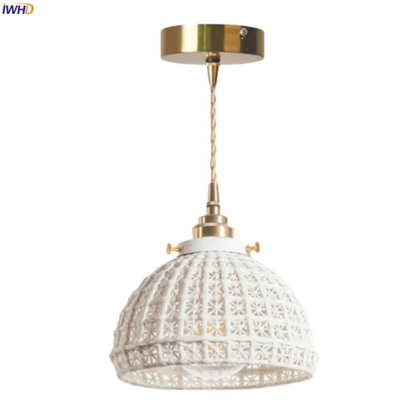 French Minimalism Ceramic LED Pendant Light for Home Decor