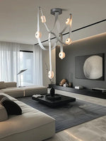 Marble Chandeliers Black Ceiling Light for Luxury Living Room Decor