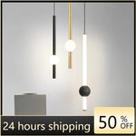 Glass Rod Pendant Light - Modern Long Hanging Lamp for Living Room, Bedroom & Shop