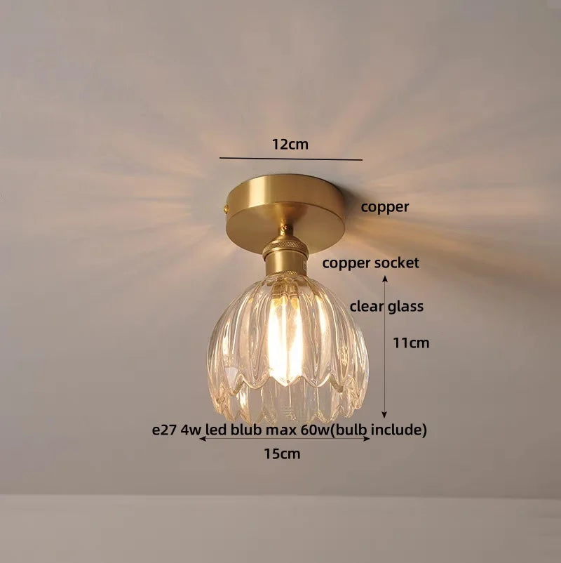 White Glass LED Ceiling Lamp Modern Living Room Bedroom Light