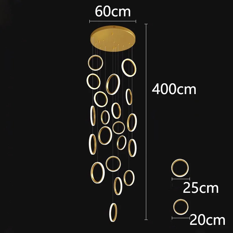 Nordic Stair Chandelier Living Room Dining Pendant Lights Ceiling Indoor Lighting