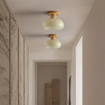 LED Wood Canopy Ceiling Lamp Modern Living Room Light Fixtures