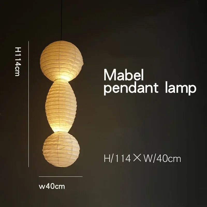 Akari Paper Pendant Lamp by - Noguchi Style Chandelier for Living Room & Bedroom