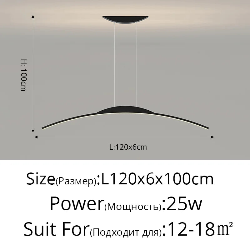 LED Ceiling Pendant Lamp: Minimalist Chandelier, Height Adjustable, Home Decor Solution