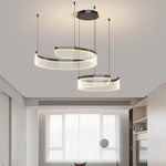 Modern Acrylic LED Semicircle Pendant Light Chandelier for Living Room and Bedroom