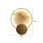 Round Marble LED Wall Lights Gold Metal Surface Mount Atmosphere Lamp