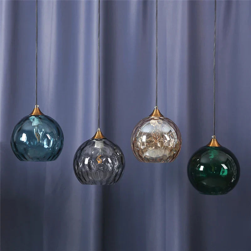 Glass Ball Pendant LED Chandelier for Bedroom Dining Room Kitchen