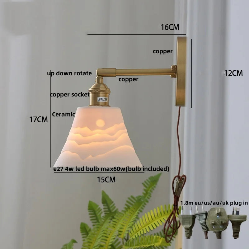 Modern LED Wall Sconce Up Down Rotate Lamp with Pull Chain Switch