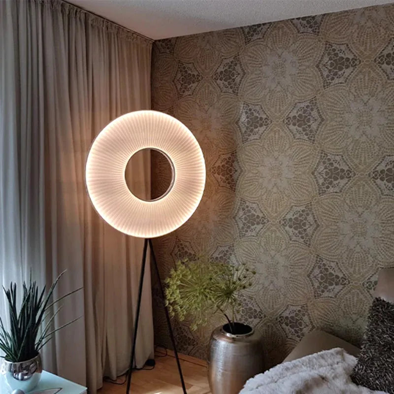 Dix Iris Pendant Light Fabric Round Ring Aesthetics Art Decor Light
