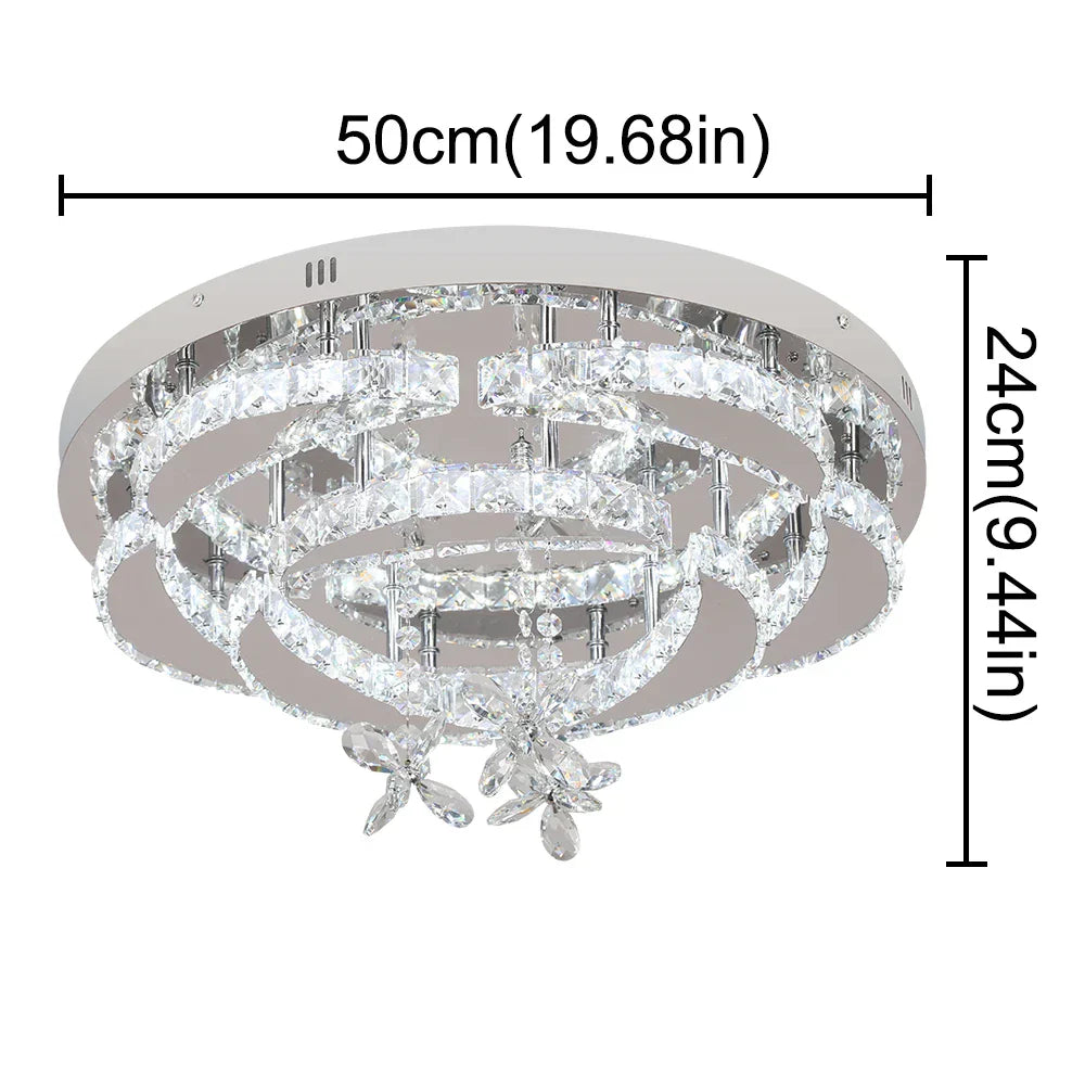 Luxury Crystal LED Chandelier Ceiling Lamp for Living Dining Room