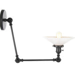 Black Vintage Swing Arm Wall Lamp - Adjustable Industrial Loft Design