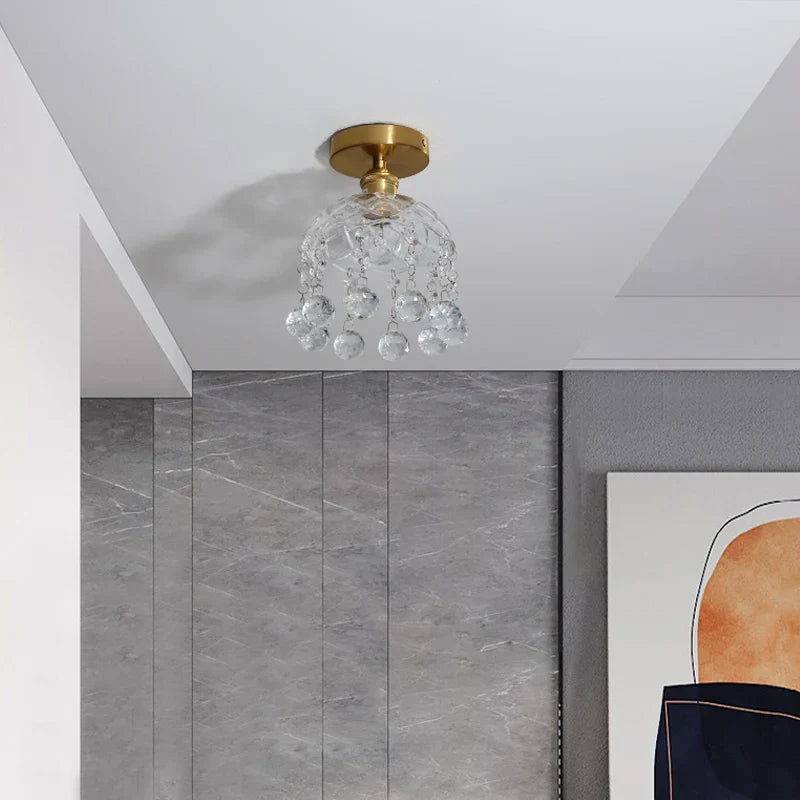 Crystal Glass LED Ceiling Lamp Modern Luxury Interior Lighting Fixture
