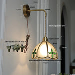 Afralia™ Amber Glass LED Wall Light for Bedroom & Staircase - Modern Nordic Plug-In Fixture