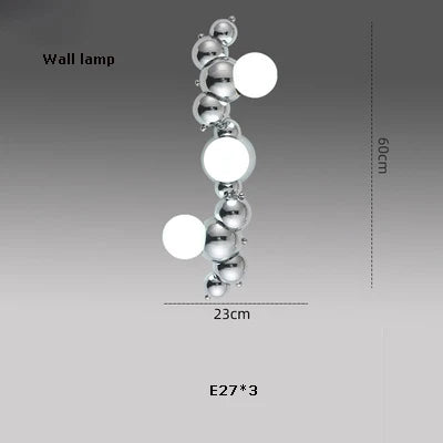 Dimmable LED Hanging Pendant Light for Living Room - Gold Silver Luminaire