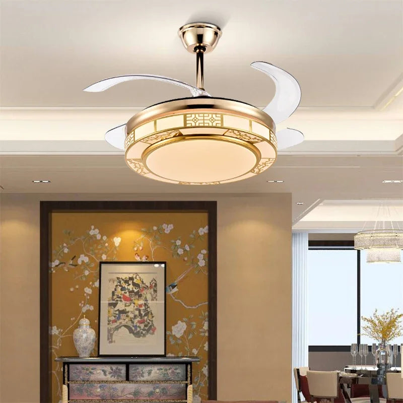 42" Acrylic LED Ceiling Fan Light with Remote Control - Dimmable