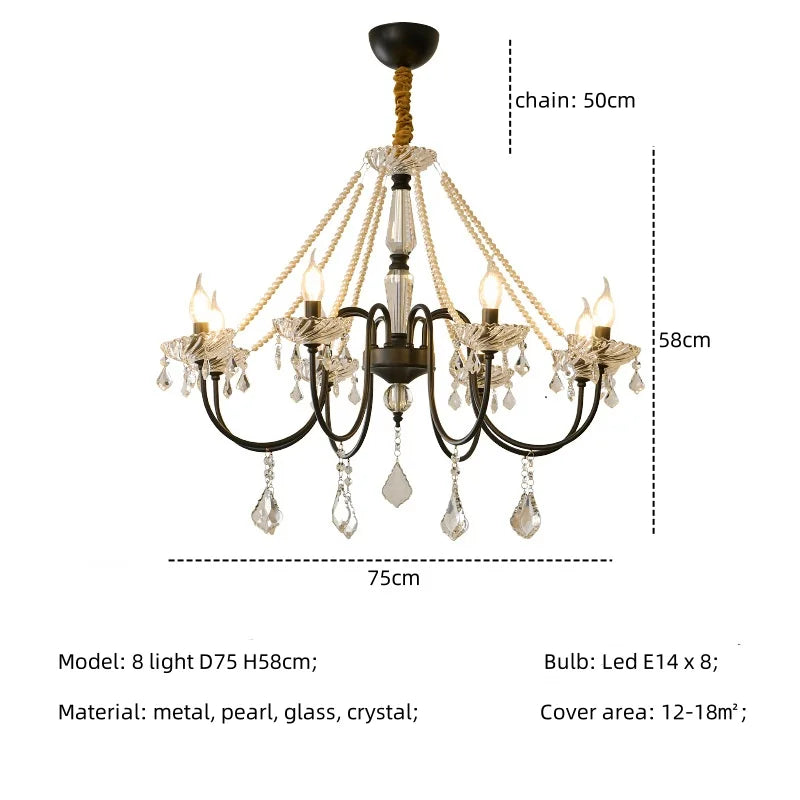 Crystal LED Chandelier Living Room Luxury Lighting E14 Pendant Lamparas