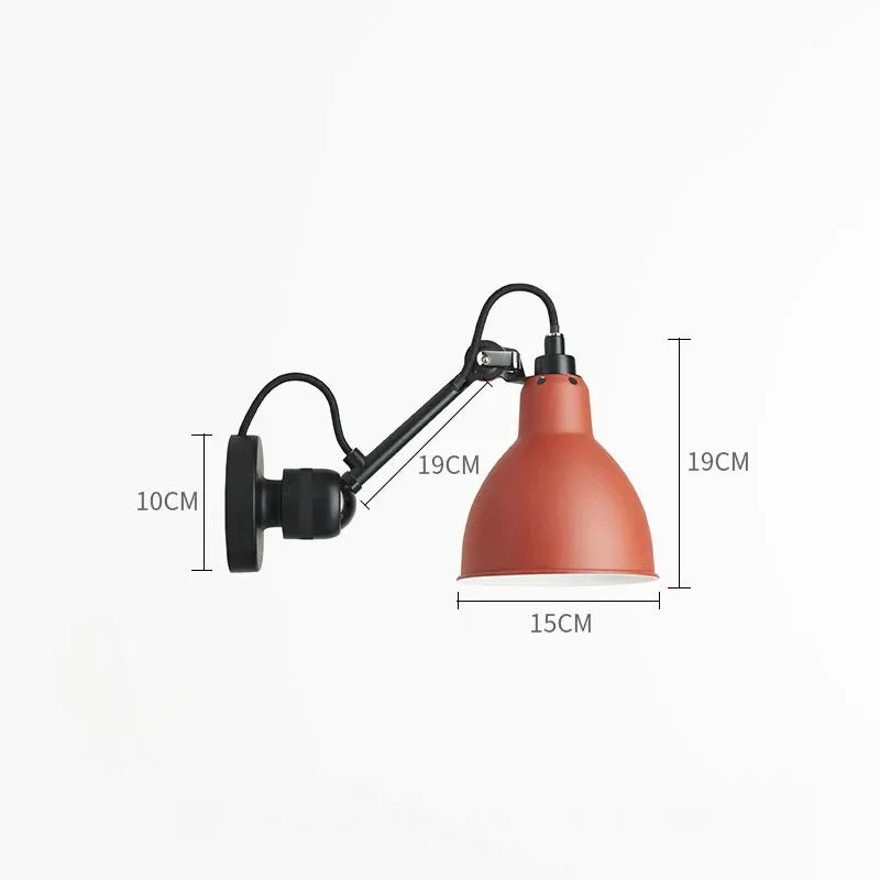Gras BL Wall Lamp: Adjustable Chrome Long Arm Reading Light