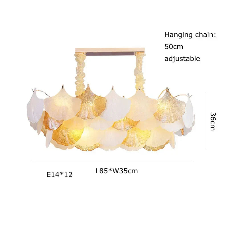 Ginkgo Gold LED Chandelier Fixture for Living Room