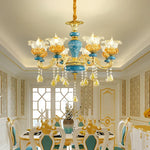 Luxury Ceramic Crystal Chandelier for Living Room, Bedroom, and Restaurant