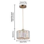 Mini Gold/Black Crystal Pendant Light: Modern Luxury Ceiling Hanging Lamp for Dining Room
