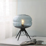 Glass & Metal Nordic Sofa Desk Lamp for Postmodern Bedroom & Living Room