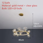 Branching Bubbles Chandelier in Black and Gold for Modern Dining Room