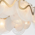 Nordic Gold Iron Pendant Light Disc Chandelier Luxury Glass for Living Room