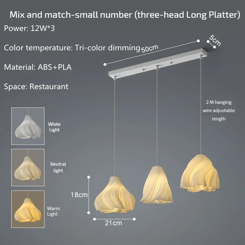 Modern 3D Printing Ceiling Chandelier for Home Dining Room Bedroom Decor
