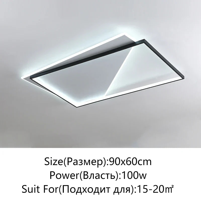 Modern LED Ceiling Lights Bedroom Study Living Room Indoor Round Square Lamp