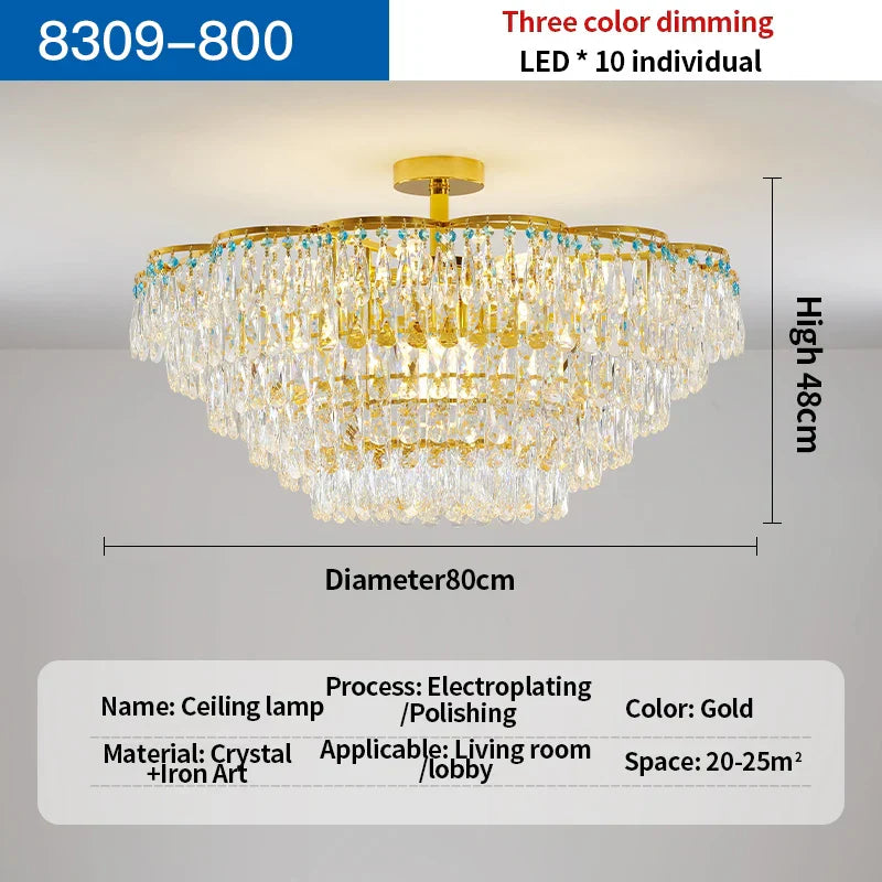Crystal Light: Elegant Chandelier for Living Room, Dining Room & Bedroom
