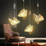 LED Butterfly Pendant Light for Bedroom Living Room: Modern Chanderlier Fixture Lamps
