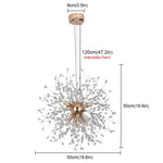 Dandelion Chandelier 8-Light Sputnik Pendant Light Gold/Silver Living Room Fixture