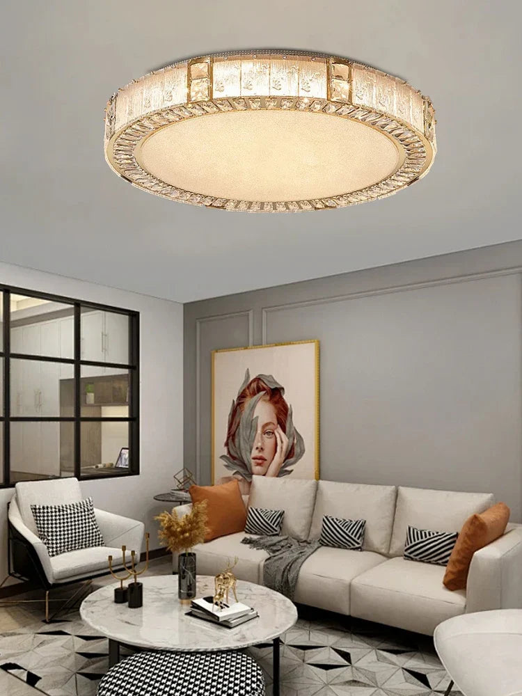 Crystal Glass Luxury Ceiling Chandelier - Gold LED Home Decor