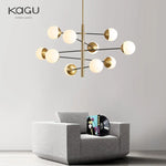 Golden Glass Magic Bean Chandelier: Modern Luxury for Living Room & Dining Room