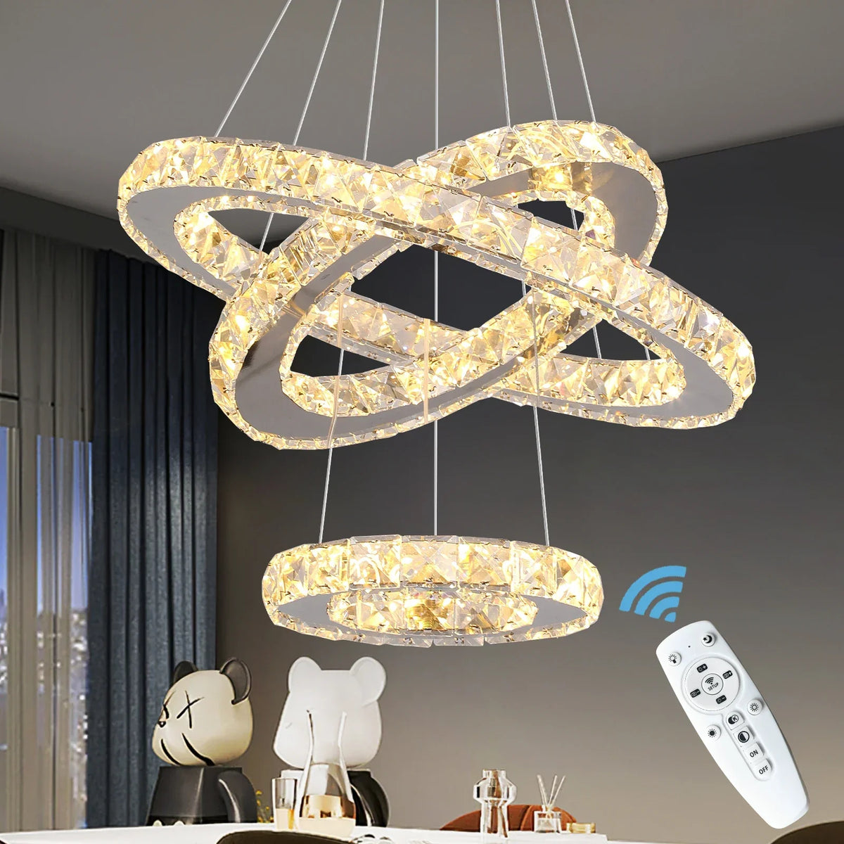 Crystal Chandelier LED Pendant Lighting for Living Room