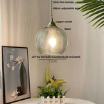 Nordic Walnut Glass LED Pendant Lamp Kitchen Light Fixtures