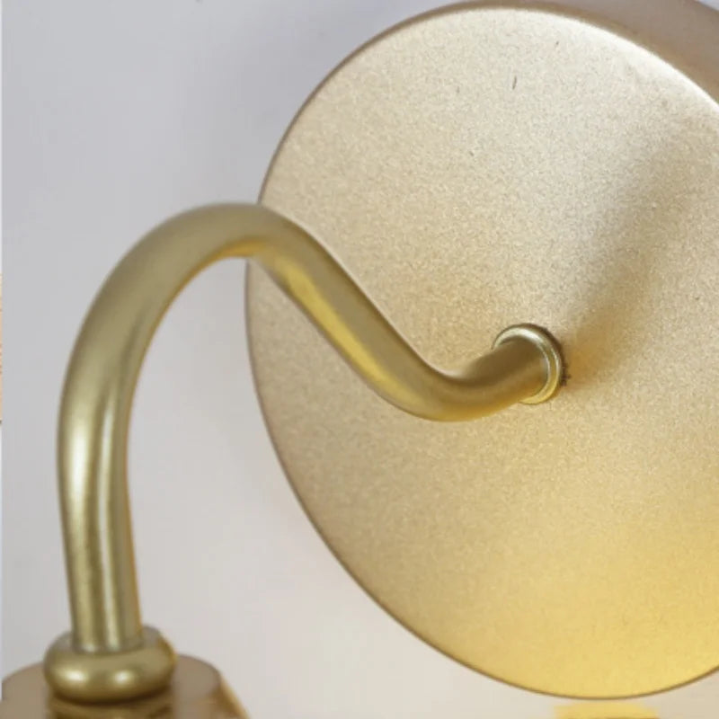 Afralia™ Iron White Glass LED Wall Lamp Sconce Pull Chain Switch Nordic Modern Stair Light