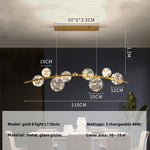 Nordic Glass Globe Pendant Lights Chandelier with 3 Changeable LED Lights